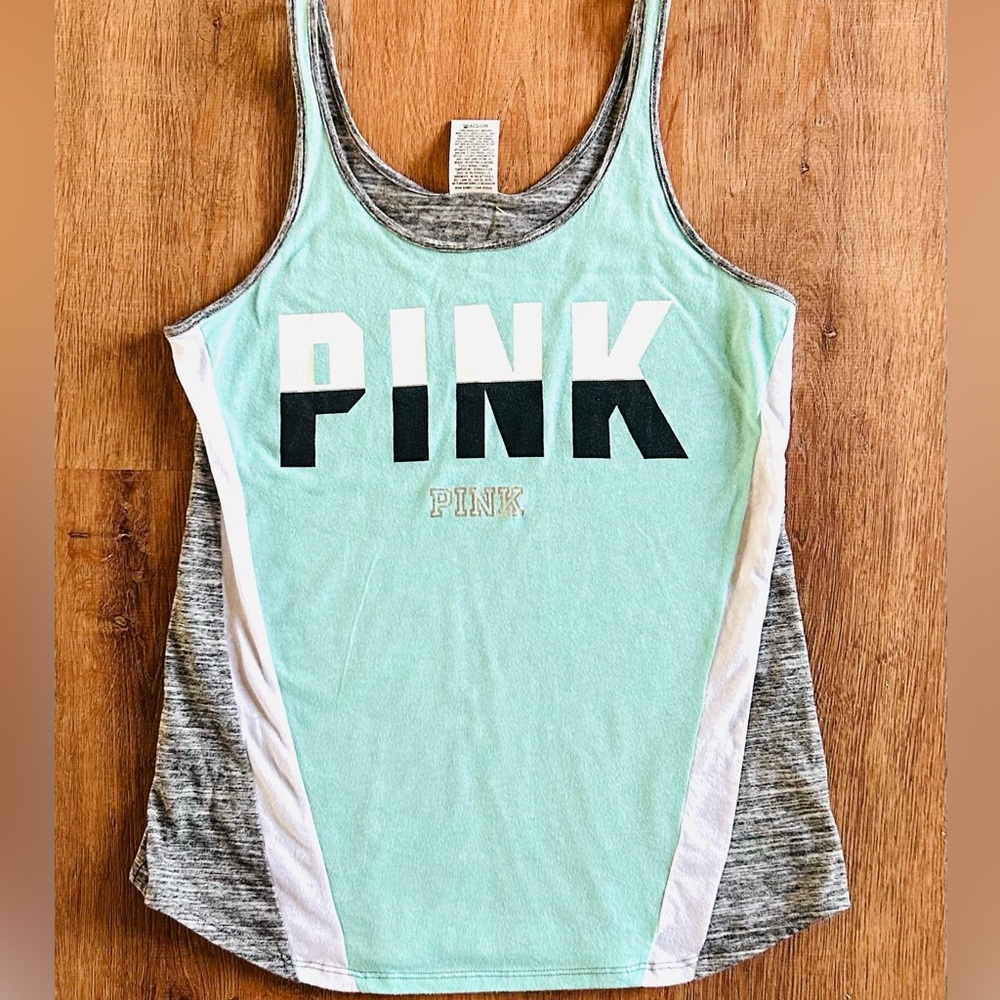 PINK Victoria's Secret Mint and Gray Tank